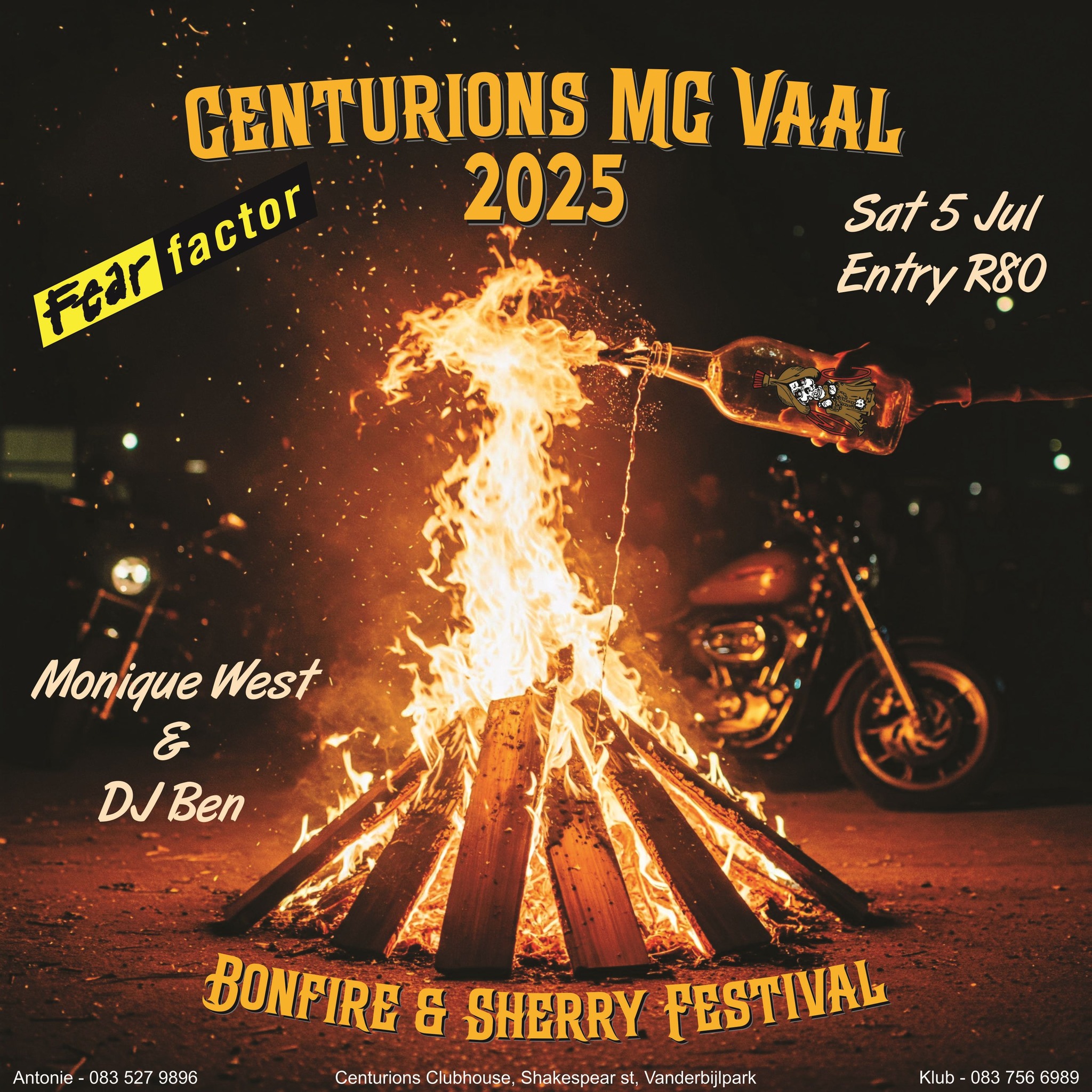bonfire and sherry festival, vanderbijlpark, vaal meander, centurions mc vaal
