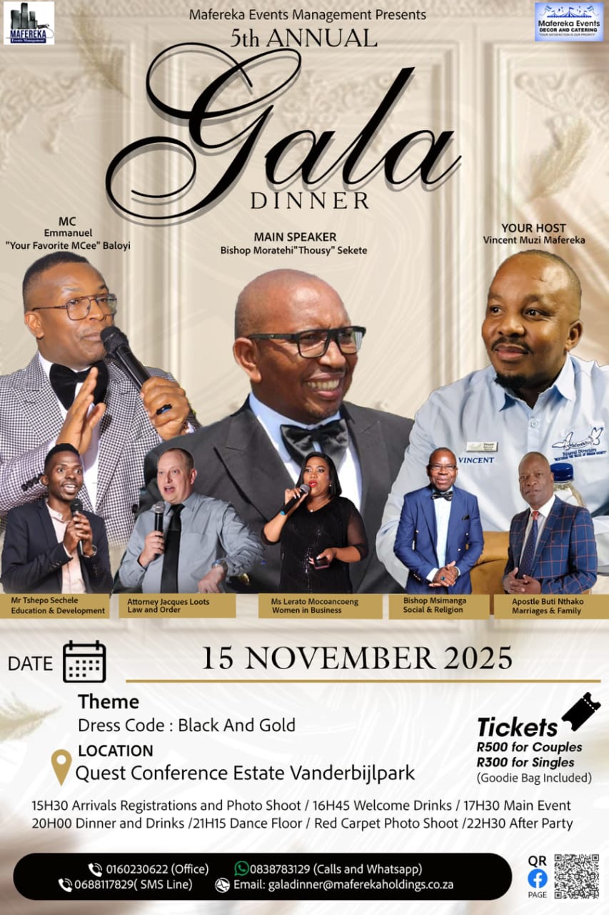 Gala Dinner at Quest Conference Vaal Meander