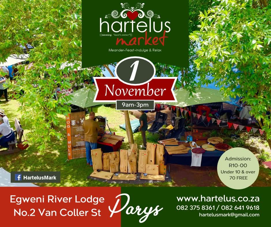Hartelus Market Parys at Egweni River Lodge and the Vaal Meander