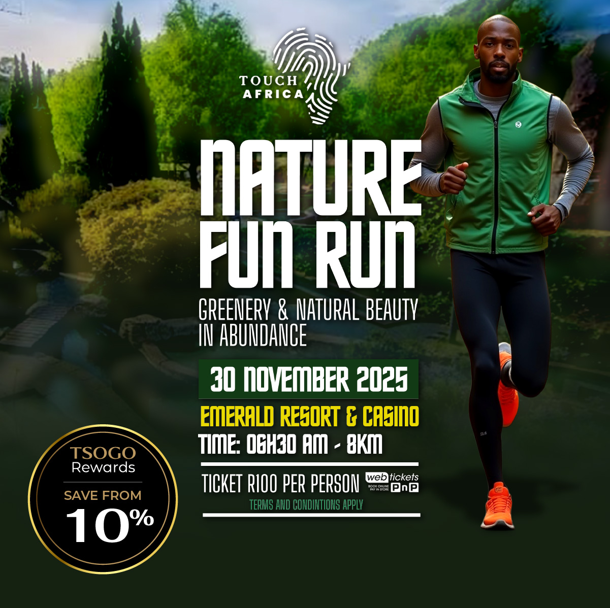Nature Run at the Emerald Casino and Vaal Meander
