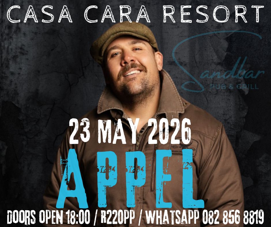 vaal meander appel live at sandbar pub and grill casa cara resort parys vaal triangle