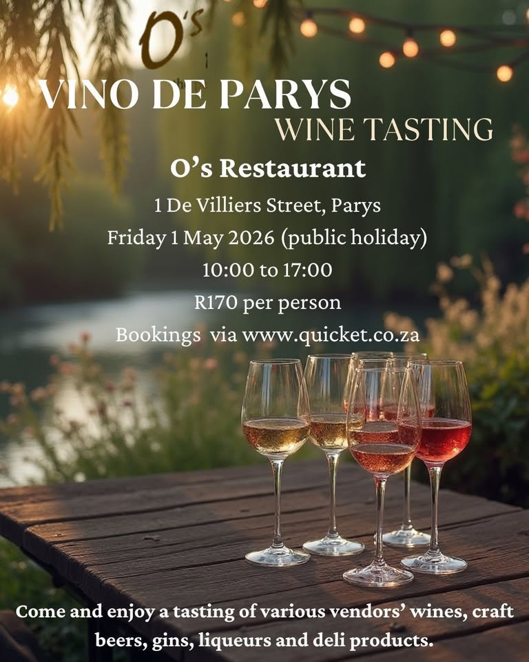 Vaal Meander Wine Tasting O's Restaurant Parys Vaal Triangle