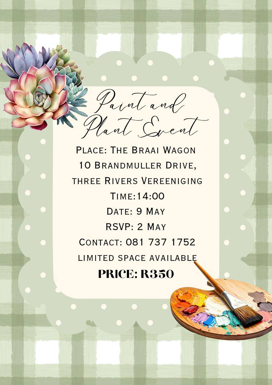 vaal meander paint and plant craft workshop the braaiwagon vereeniging
