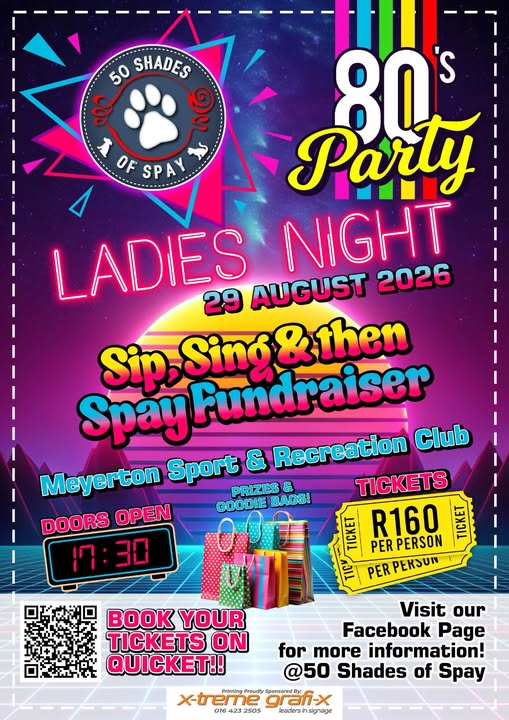 vaal meander ladies night sip, sing and then spay at meyerton sports club fundraiser for 50 shades of spay vaal triangle