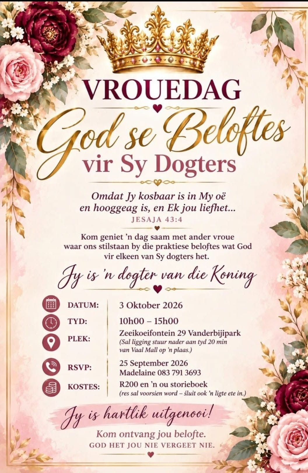 Vrouedag God se Beloftes vir Sy Dogters
